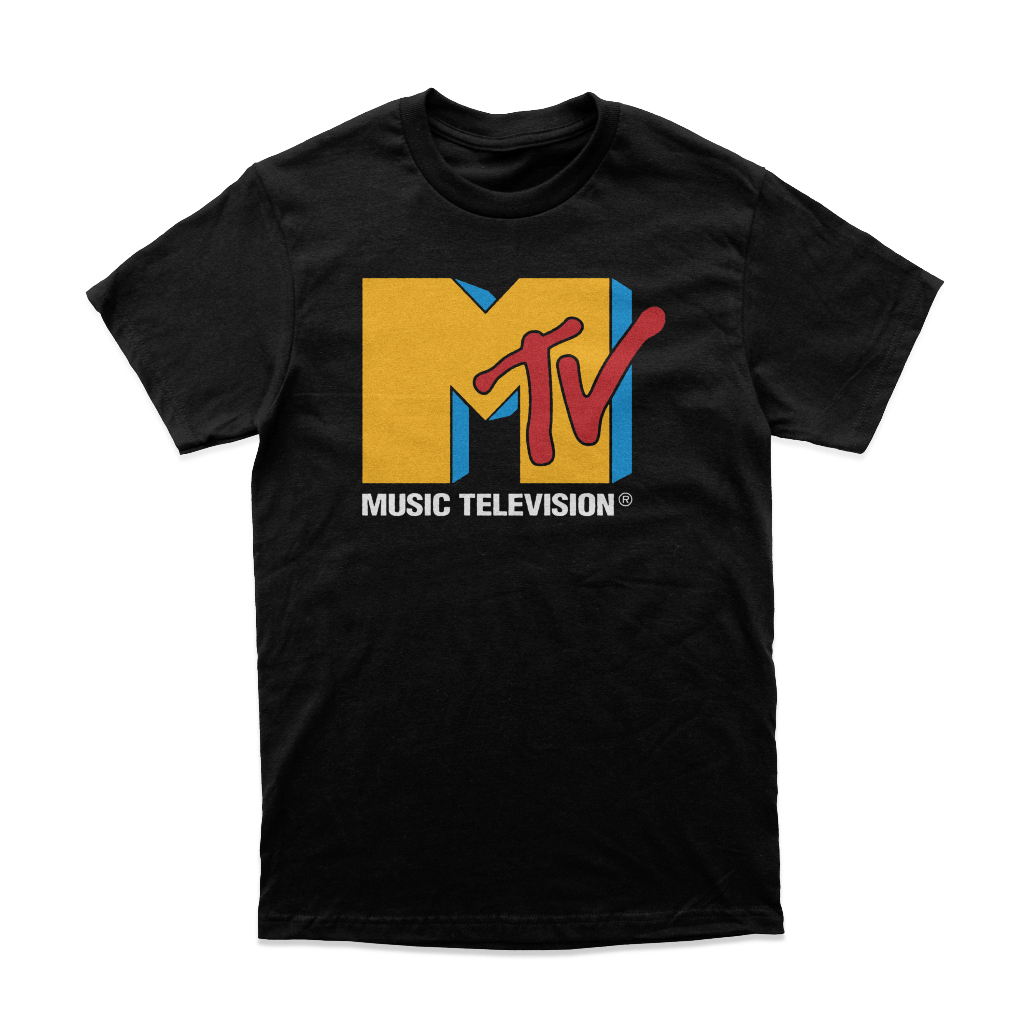 Kaos MTV Vintage Music Television Tshirt "MTV1" Black Merchandise