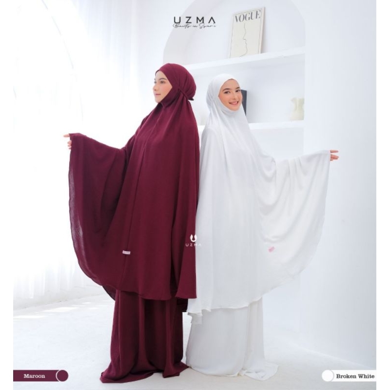 ALIYA PRAYER SET Mukena Uzma hijab Special Idul Fitri 2024 - Bahan Crincle