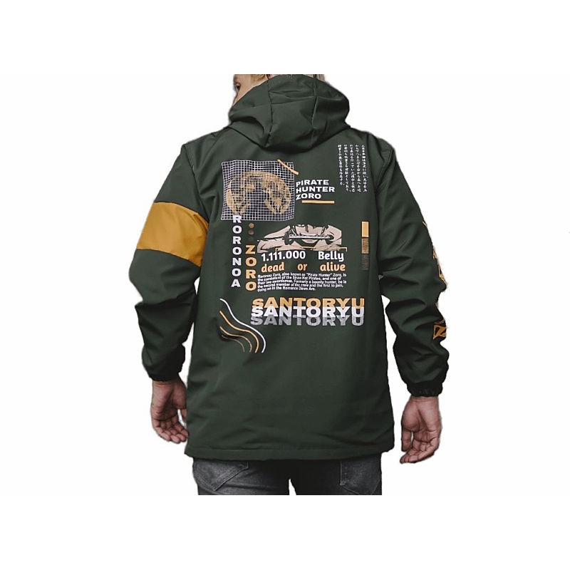Jaket Cagoule/ Jaket Anime Zoro/Jaket Pria Kantong Doraemon/