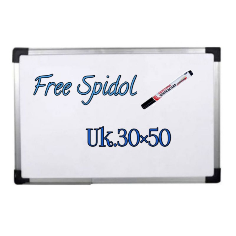 

papan tulis whit board uk 30x50 fre gantungan dan spidol