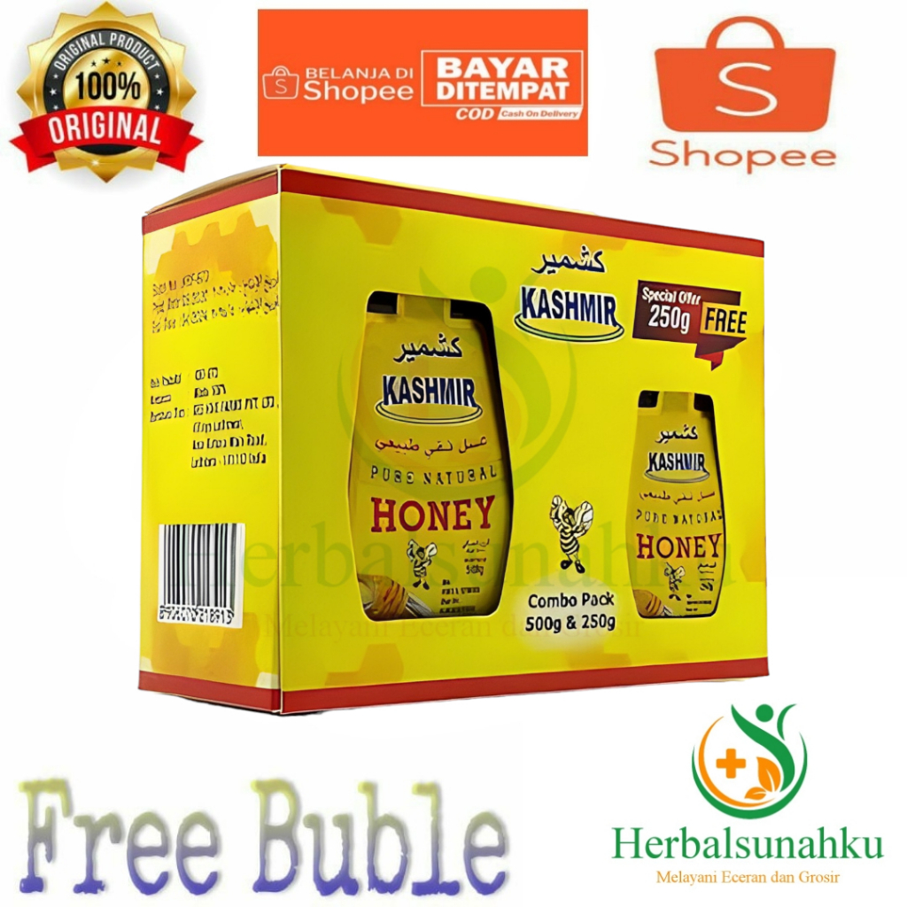 

Kashmir Madu Murni | Madu Kashmir Honey Paket Combo Pack 500 Gr & 250 Gr | Madu Kasmir