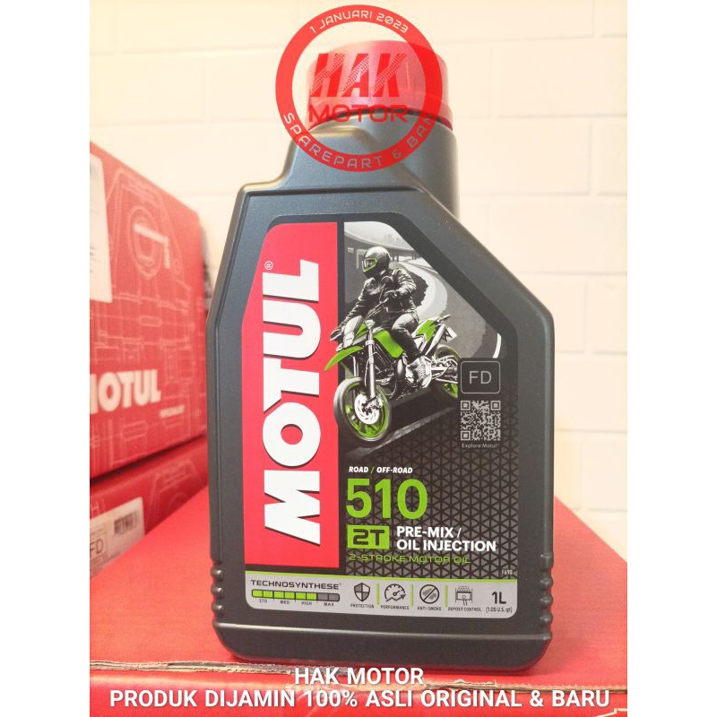 OLI 2 TAK MOTUL 510 ( 1 LITER ) OLI MESIN OLI SAMPING MOTOR 2 TAK . DIJAMIN ASLI 100% ORIGINAL & BAR