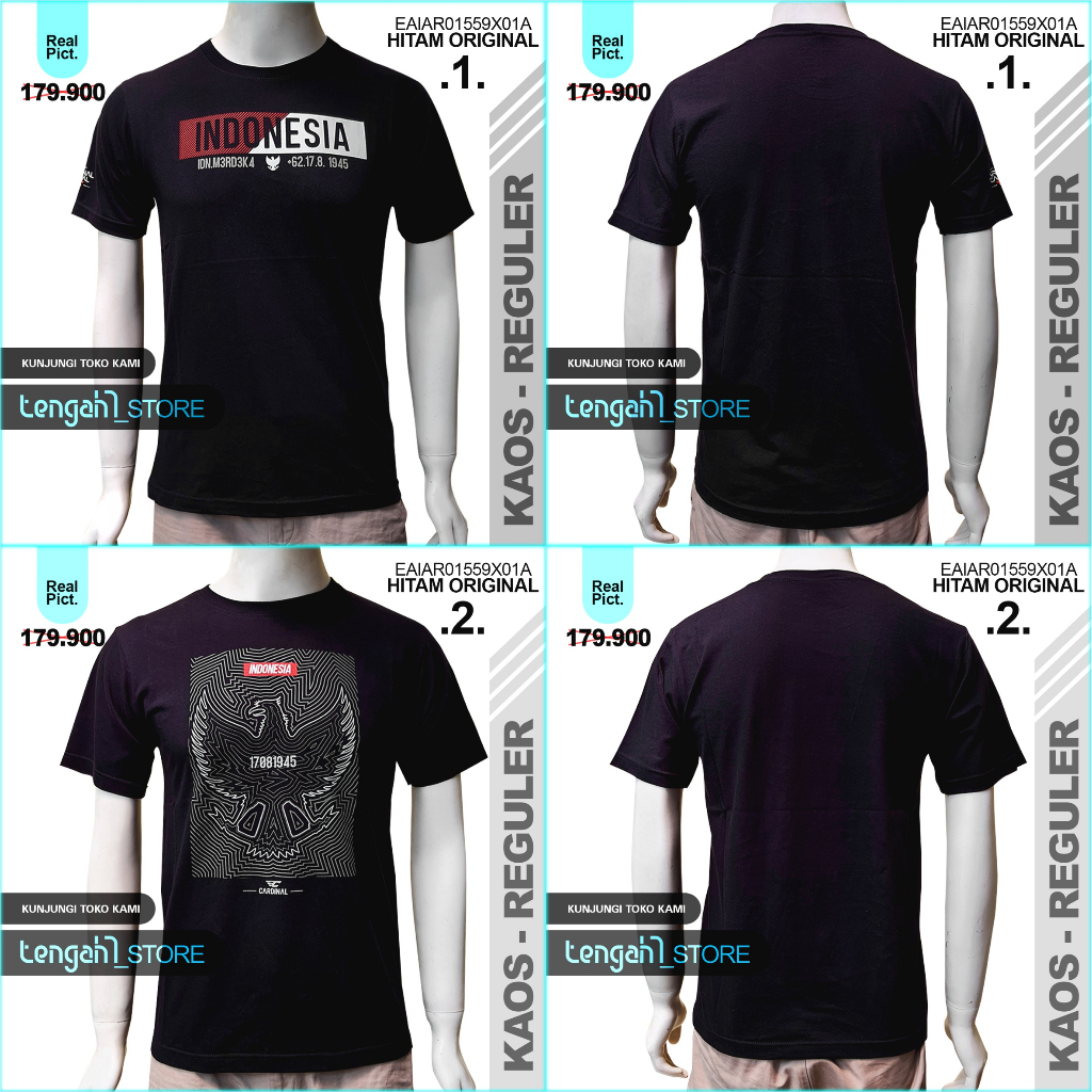 [【COD】Kaos Pria Lengan Pendek Pola Reguler CARDINAL | Kaos Kemerdekaan Indonesia Regular