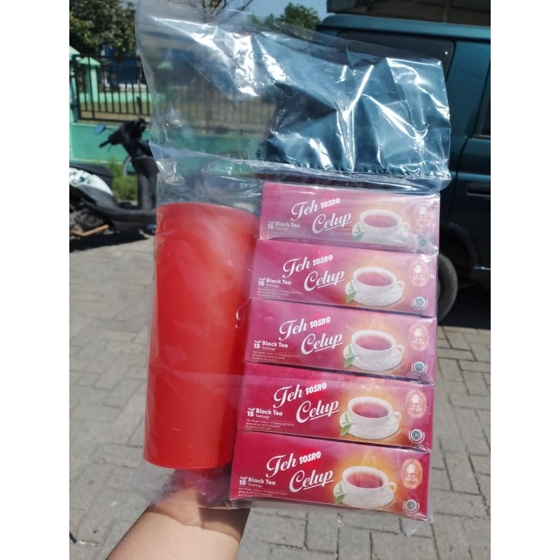 

DAPAT 5 BOX Sosro teh celup free Tumbler minum
