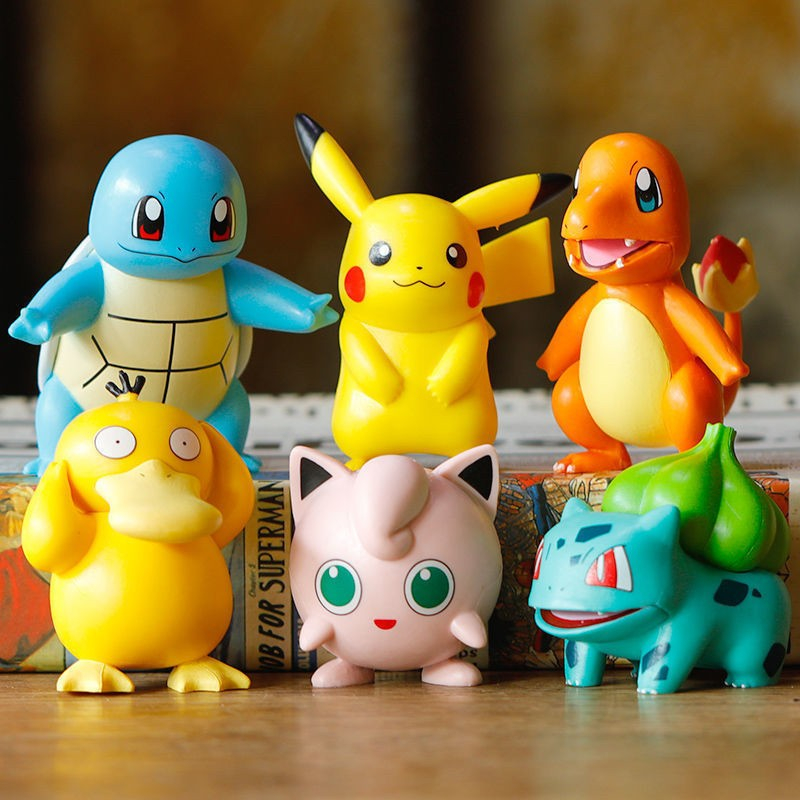 Pokemon Pikachu Charmender Bulbasaur Figure Set 6