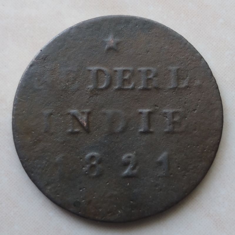 Koin Kuno 1/2 Stuiver Nederl Indie 1821 - YN445