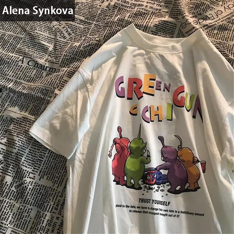 100% Cotton - Oversize Tshirt Kaos Longgar Motif Teletubbies #1019