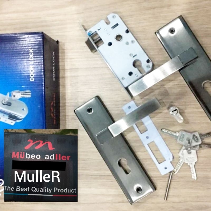 Kunci pintu rumah Muller stainless 304 - Gagang pintu rumah 1set kunci