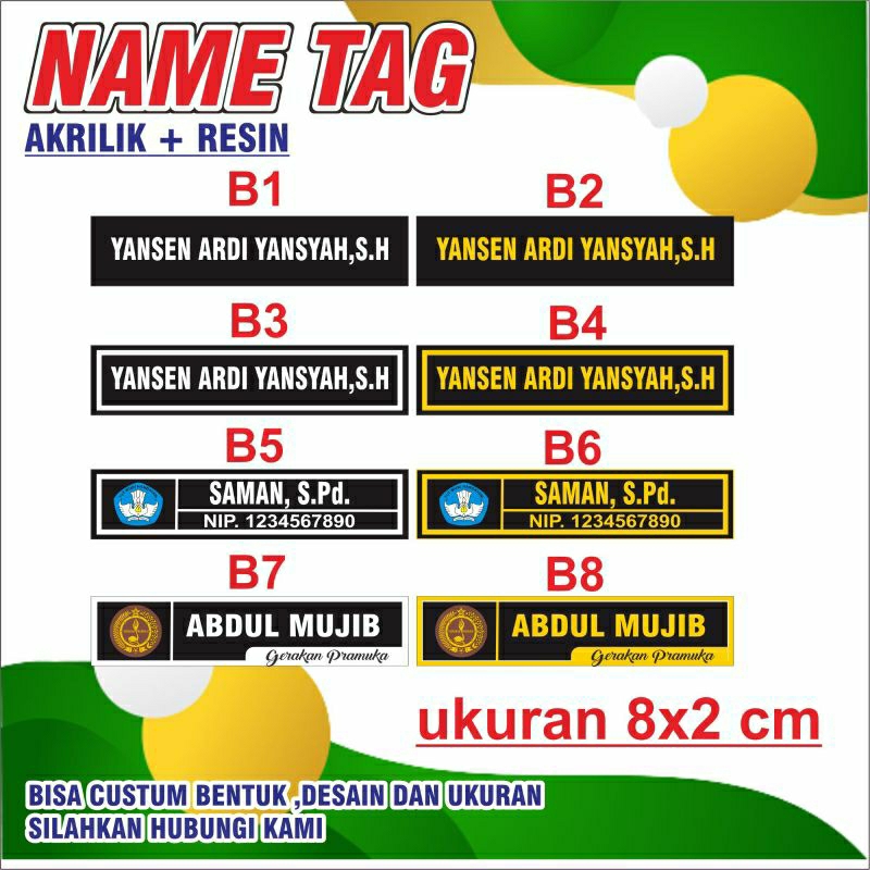 

PAPAN NAMA /NAMETAG AKRILIK /NAMA DADA KUNINGAN/NAMETAG KUNINGAN NAMA DADA (AKRILIK)PEGAWAI PELAJAR RESMI
