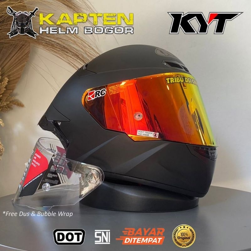 KYT TT Course Black Doff Paket Ganteng