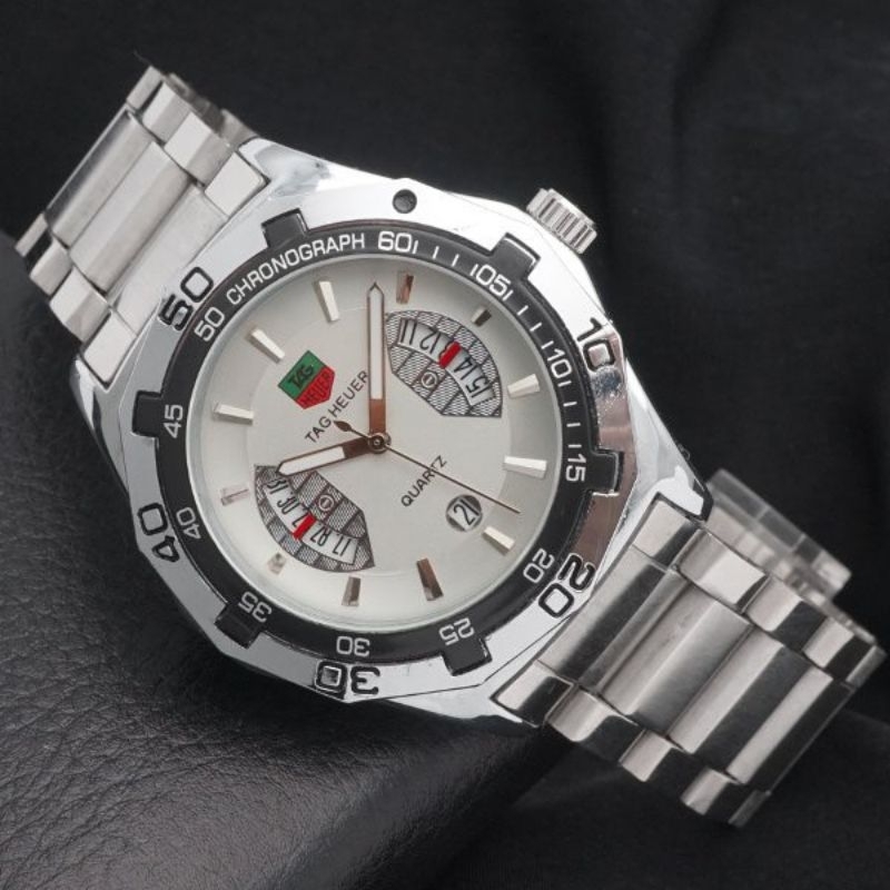 JAM TANGAN RANTAI PRIA TAG HEUER TYPE 9766 RANTAI STAINLESS
