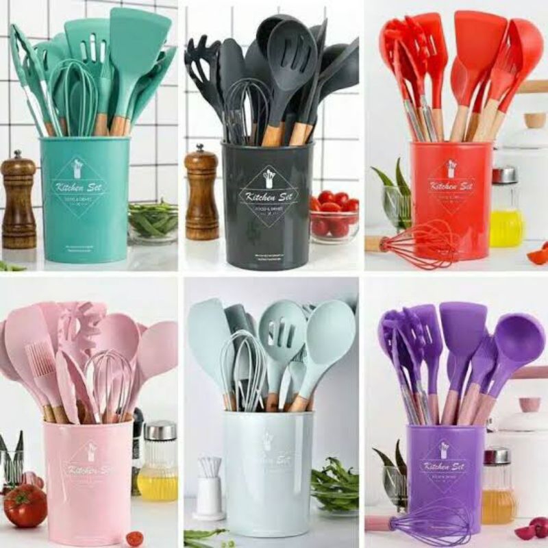 Alat Masak Set / Peralatan Masak Set Silikon 12 in 1