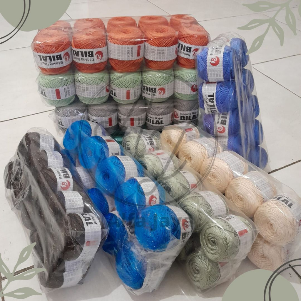 BENANG RAJUT POLYESTER GLITTER PERPACK isi 10 gulung