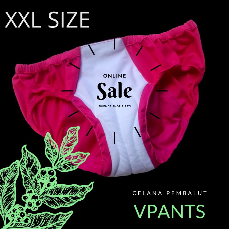 Pembalut Vpants Smart Women size : XXL / 3 Pcs Celana Pembalut Cuci Ulang / Pembalut Cuci Ulang Mode