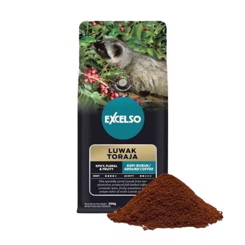 

Excelso Luwak Toraja Kopi Bubuk / Ground Coffee 200gr (FREE Coffee Press)