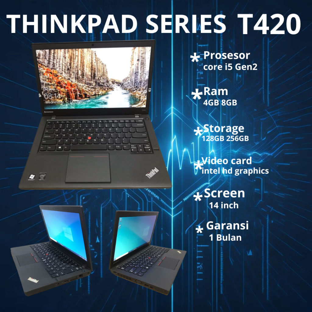 Laptop lenovo thinkpad termurah T420 core i5 gen 2 ram 4gb  hdd 500gb bergaransi
