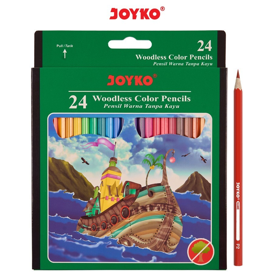 

Joyko Pensil Warna Woodless Color Pencils Hexagonal Grip CP-104 24w