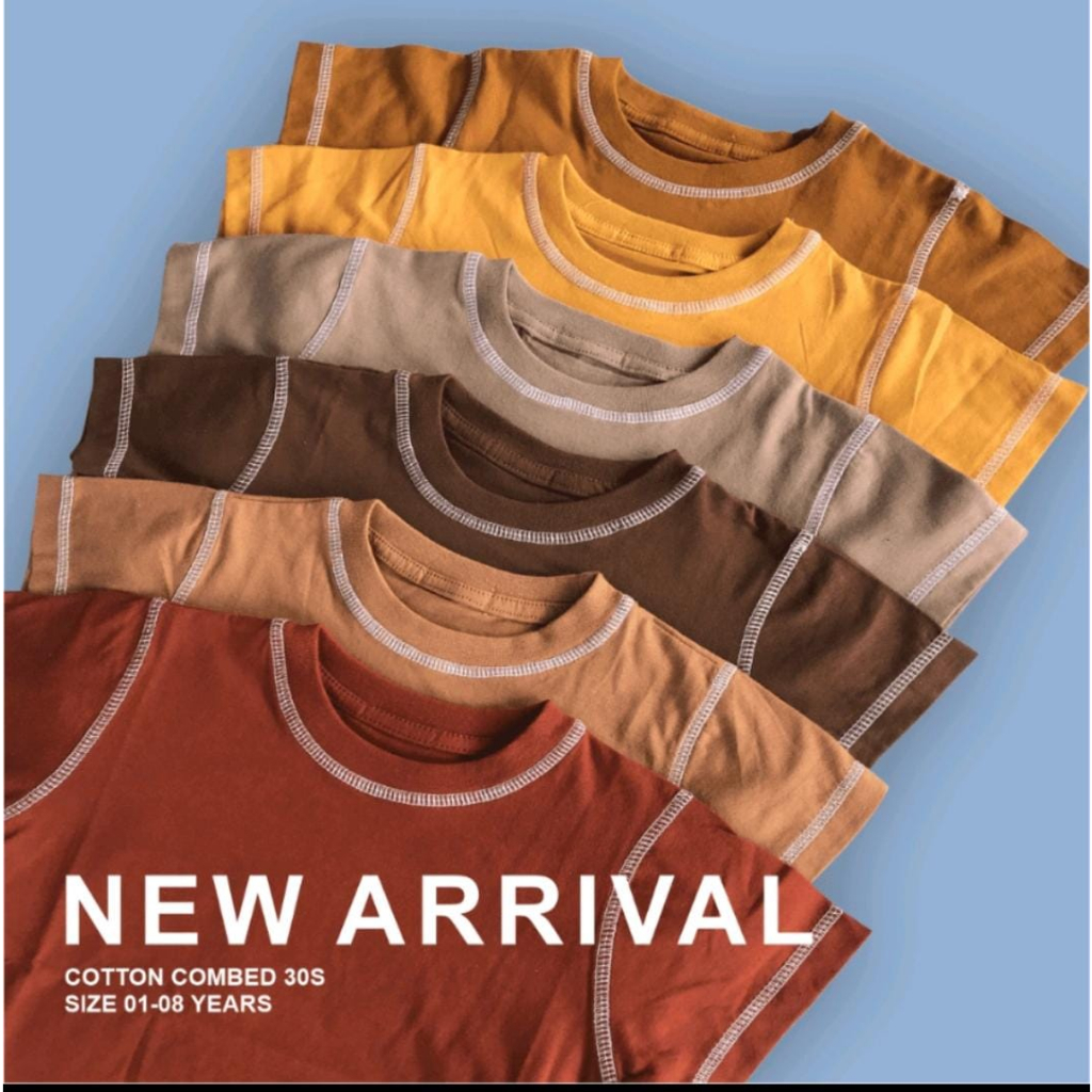 KAOS POLOS ANAK PREMIUM BAHAN COTTON COMBED 30s KNITTO