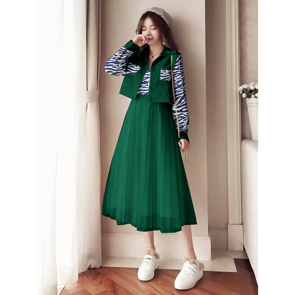 [HNFK] Set Zemima / One Set Wanita / Setelan Wanita Kekinian / Stelan Wanita korea / Baju Stean Terb