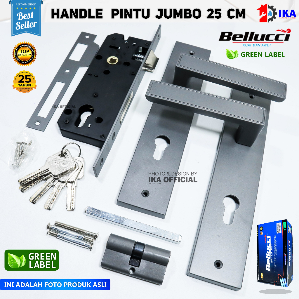 Gagang Pintu Size BESAR 25cm + Body Handle Pintu Ukuran BESAR 25cm Saja dengan Body kunci komplit