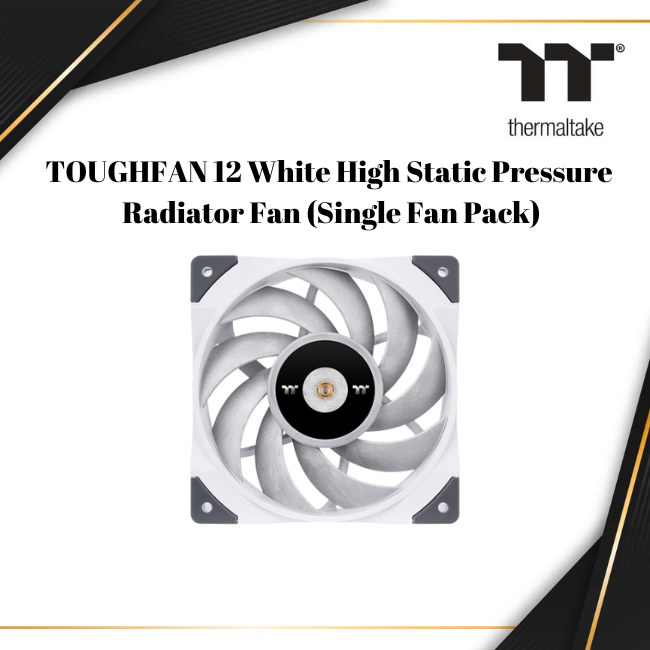 Thermaltake Toughfan White PWM 12 High Static Pressure Radiator Fan (single Fan Pack) CL-F117-PL12WT