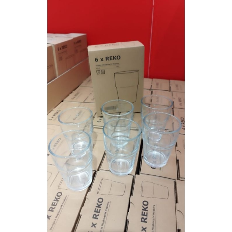 ❄ GELAS REKO IKEA ❄ Gelas kaca 1 Set isi 6 pcs
