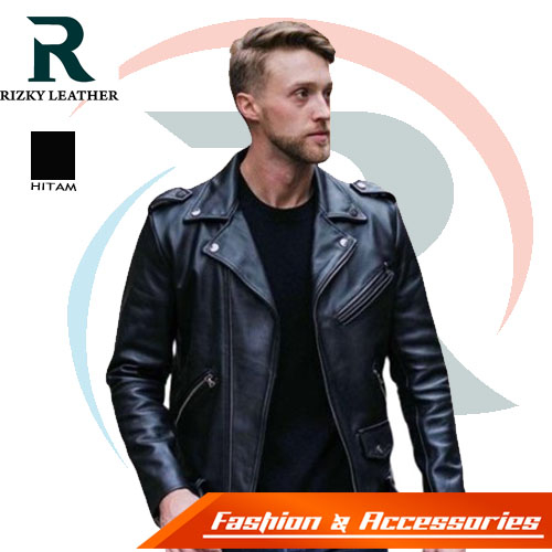 [[RIZKY LEATHER]] PREMIUM Jaket Kulit Pria Ramones The changcuters Bigsize/Size M L XL 2XL
