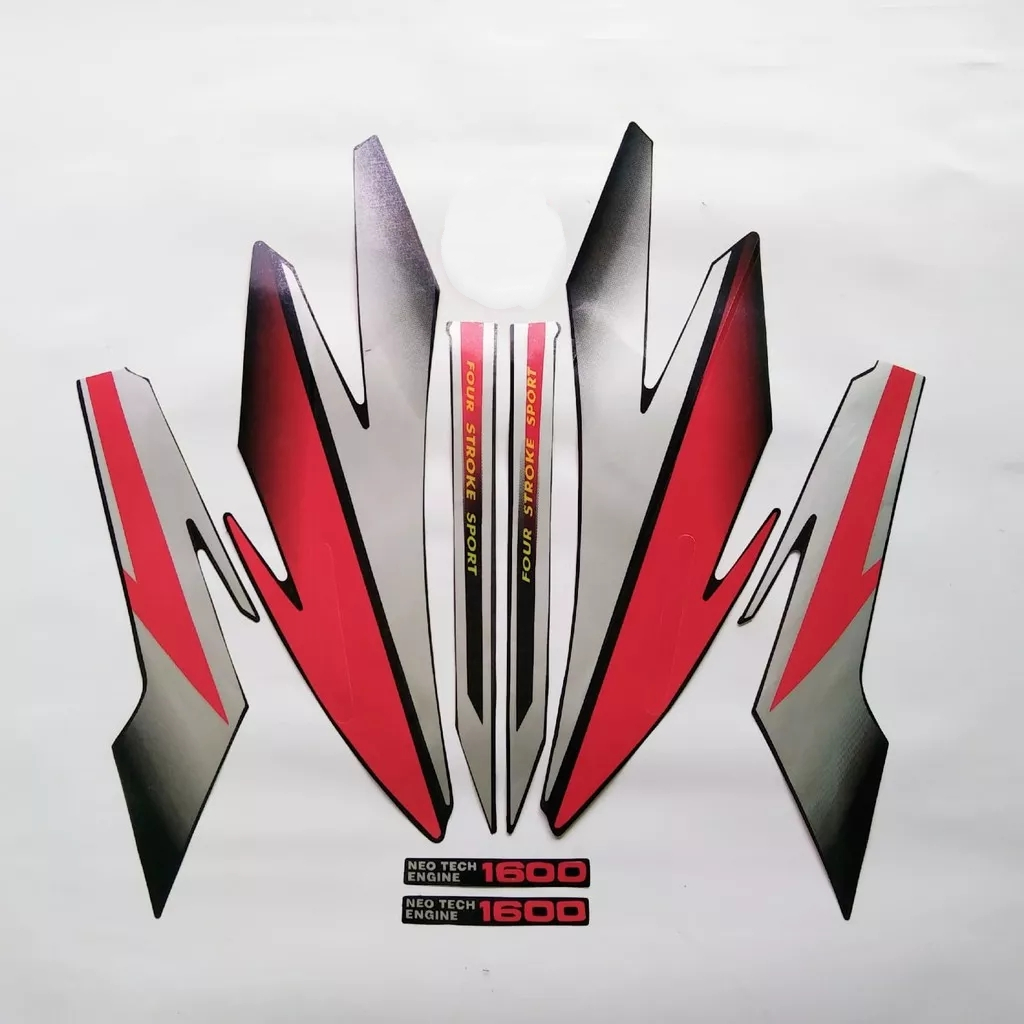 stiker striping honda gl pro 1997 hitam lis merah list body original