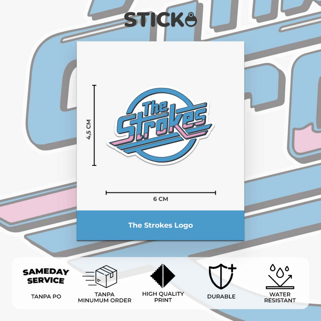 The Strokes Logo Sticker Vinyl Decal Print Stiker Band Musik Waterproof