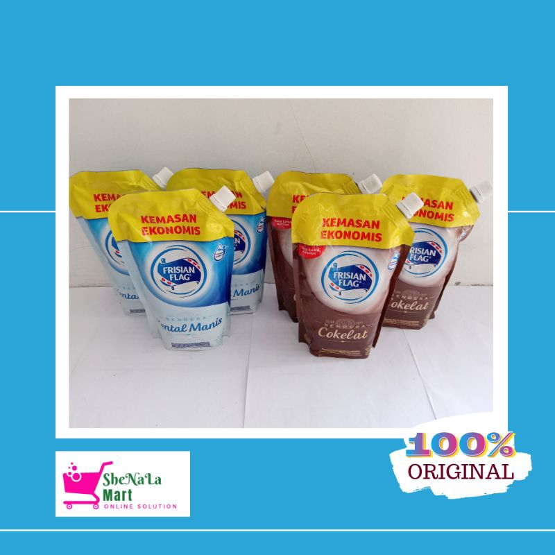 

Susu Kental Manis Frisian Flag pouch bendera putih cokelat 545g