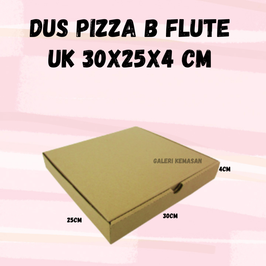 

Kardus/Packaging Box Diecut Pizza Ukuran 30x25x4 Cm (Pembelian min 10pcs)