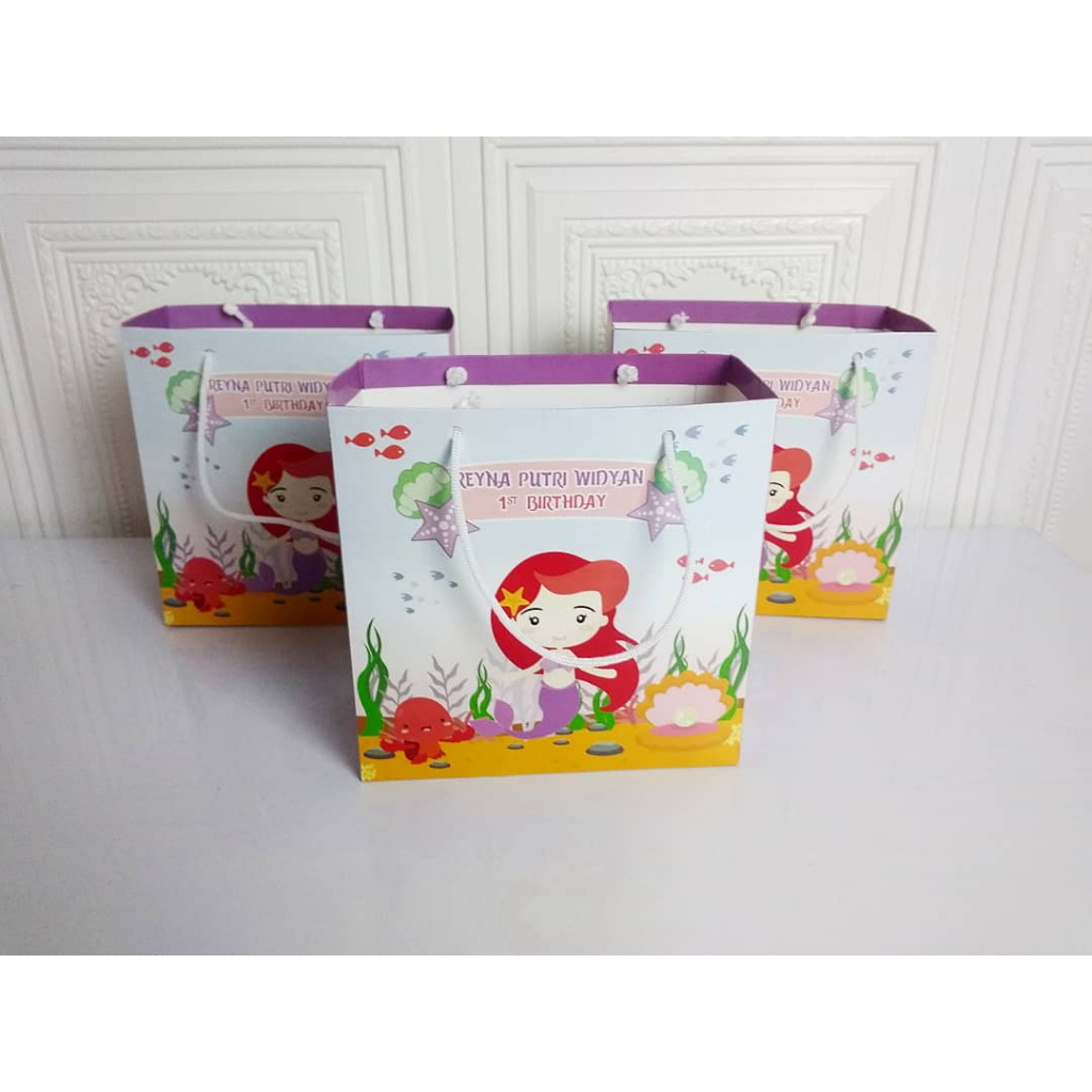 paperbag mermaid / wadah snack mermaid / paperbag custom mermaid / goodie bag mermaid
