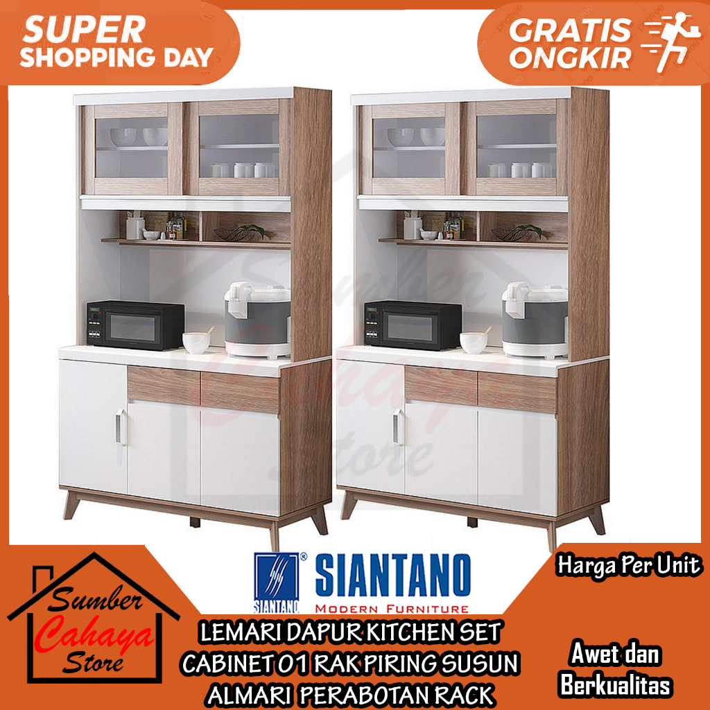 [Instan] LEMARI DAPUR KITCHEN SET CABINET 01 SIANTANO RAK PIRING MINIMALIS RACK CABINET KABINET STOR
