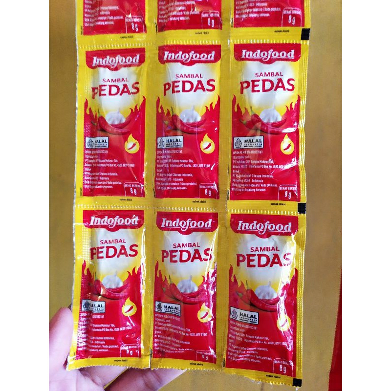 

saos indofood pedas sachet 1 pak