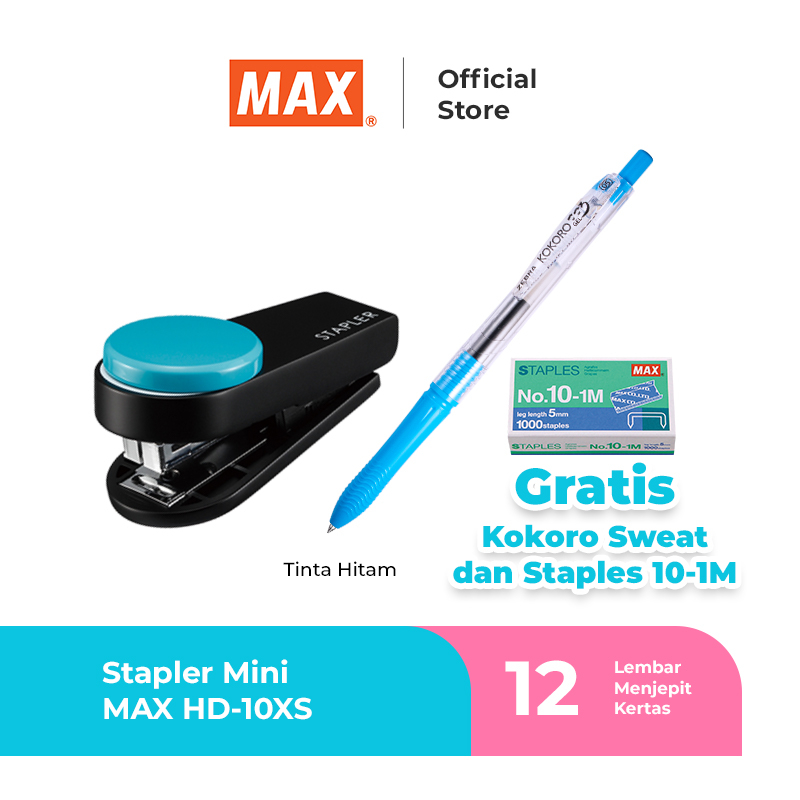 

MAX Mini Stapler HD-10XS + Gratis PULPEN KOKORO SWEET 1pcs