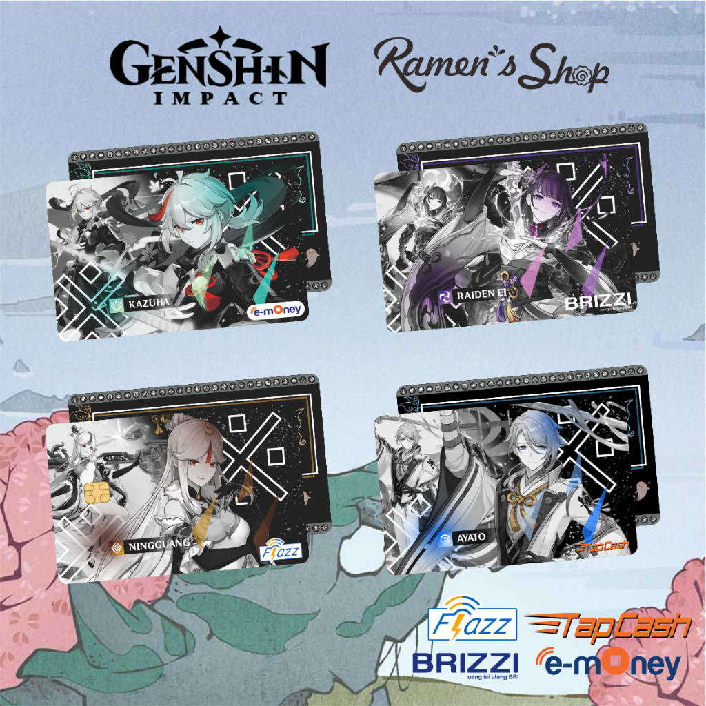 CUSTOM Prepaid Card / Kartu Prabayar / E-money / Brizzi / Flazz / Tapcash Genshin Impact collection 