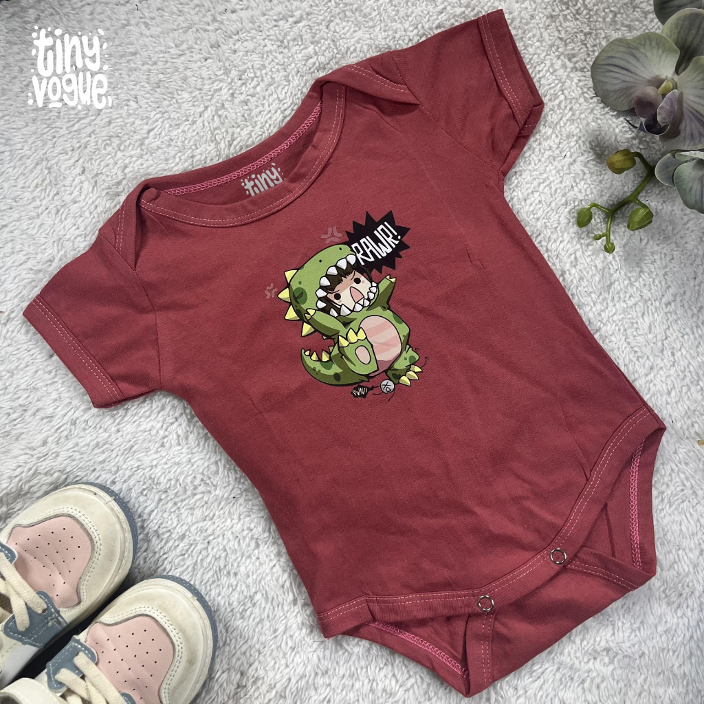 Tiny Vogue - Baby Bodysuit - Dino Cosplay Red