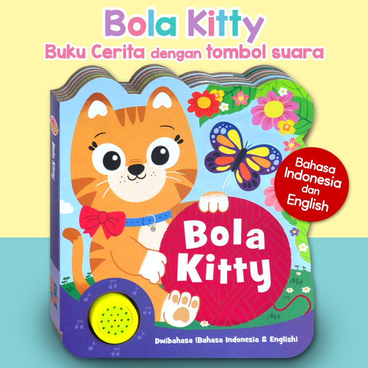 [GinukGinuk] Bilingual Bola Kitty Story Board Book with fun sound (meow meow) - Bilingual (Bhs