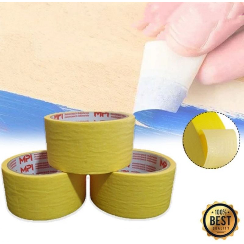 

Lakban Kertas Masking Tape Perekat Selotip 1/2 Inch 1 Inch 2 Inch