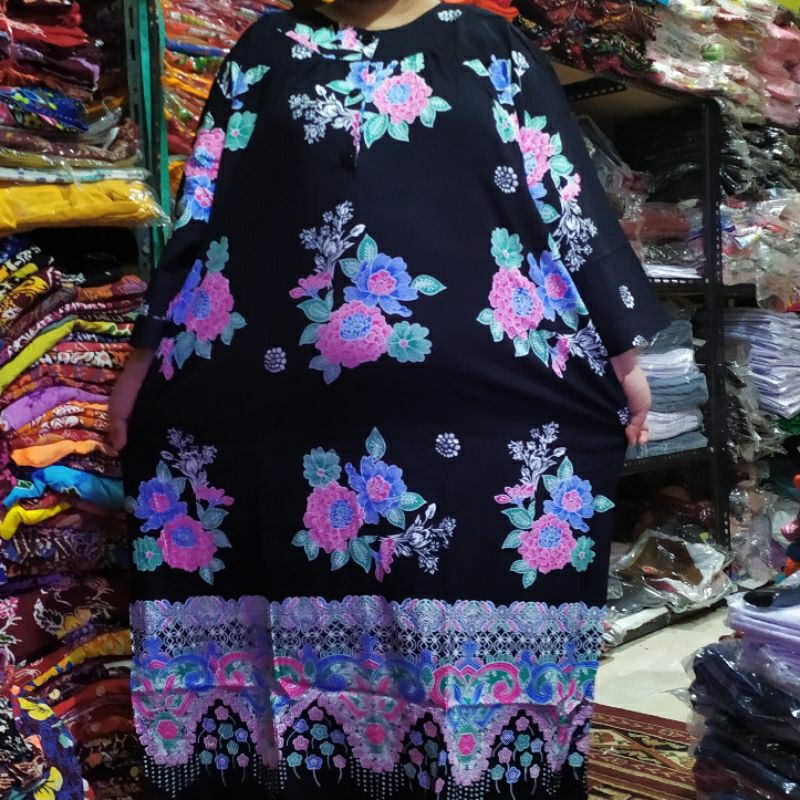 Daster tangan 3/4 PURI AGUNG kancing depan