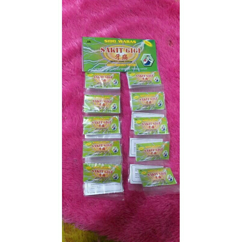 20 bungkus SAKIT GIGI SIDO WARAS pereda sakit gigi obat nyeri gusi 100% ampuh