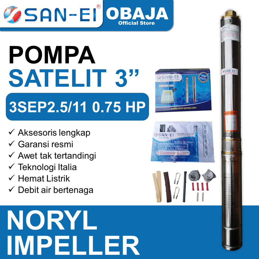 San Ei Pompa Satelit 3 inch 0.75 HP San Ei Noril/ Pompa Submersible 3" 0.75 HP San Ei Impeller Plast