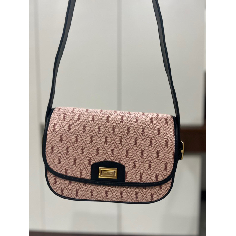 tas wanita YSL di bawah zipper udah YSL mewah canvas mix kulit