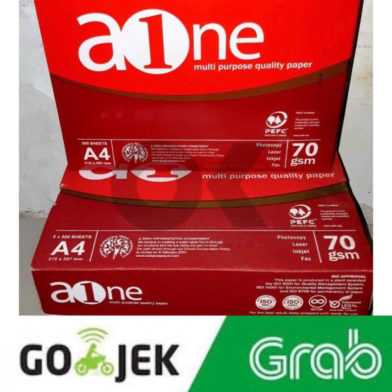 

Kertas HVS A4 AONE 70gr (PER DUS isi 5 rim) *KHUSUS INSTANT*