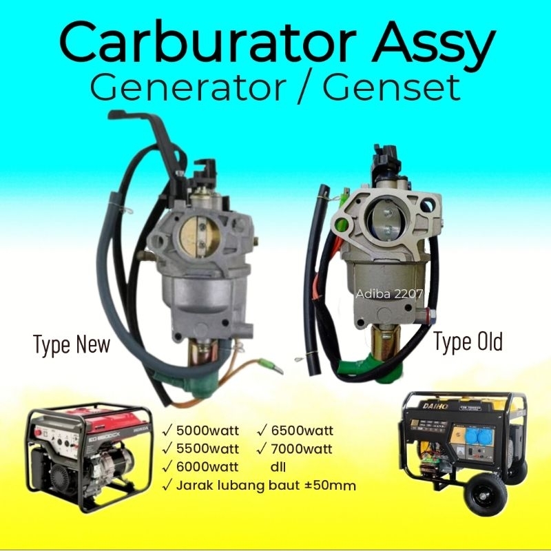 Carburator genset 5000watt 6500watt 7000watt karburator mesin jenset bensin 5kw 7kw pengerak GX390