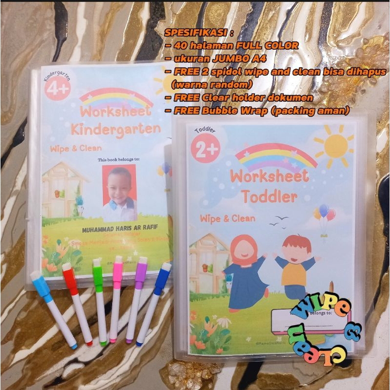 Worksheet Anak Wipe & Clean Preschool 4+