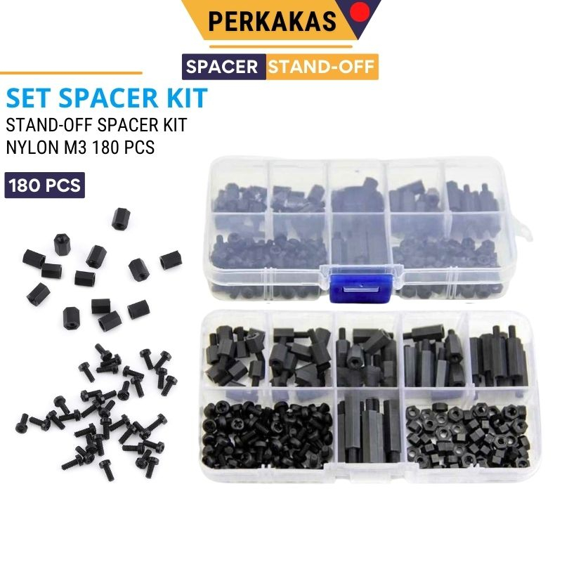 PAKET KOMPLIT 180 PCS SPACER SPITSER BAUT PCB DUDUKAN PCB 1 CM BAUT SPITSER BAUT DUDUKAN PCB KAKI PC
