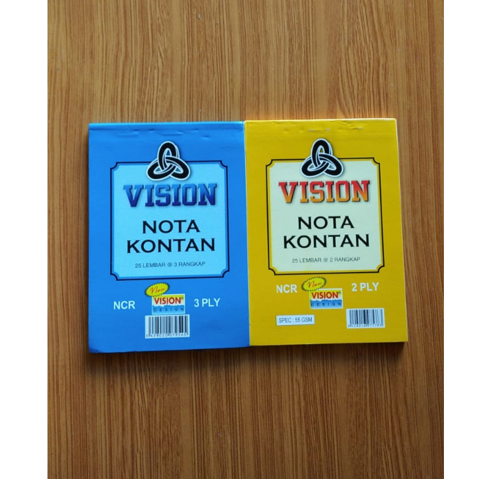 

Buku Nota Kontan VISION 2 Rangkap 25 Lembar + 3 Rangkap 25 Lembar - Ukuran Kecil