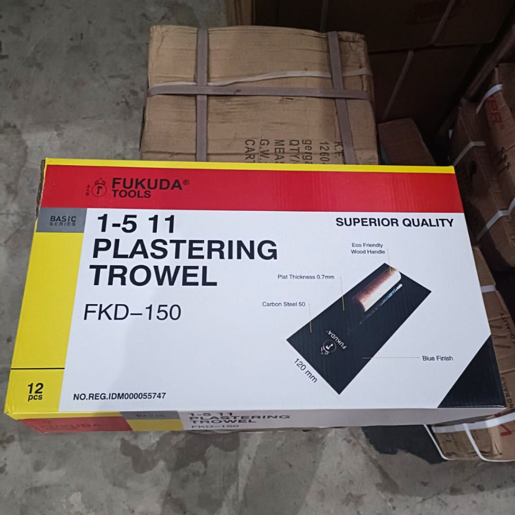 [1 LUSIN ISI 12PCS] Setrika Sendok Semen FUKUDA TOOLS Besi Segiempat fkd-150 Plastering Trowel