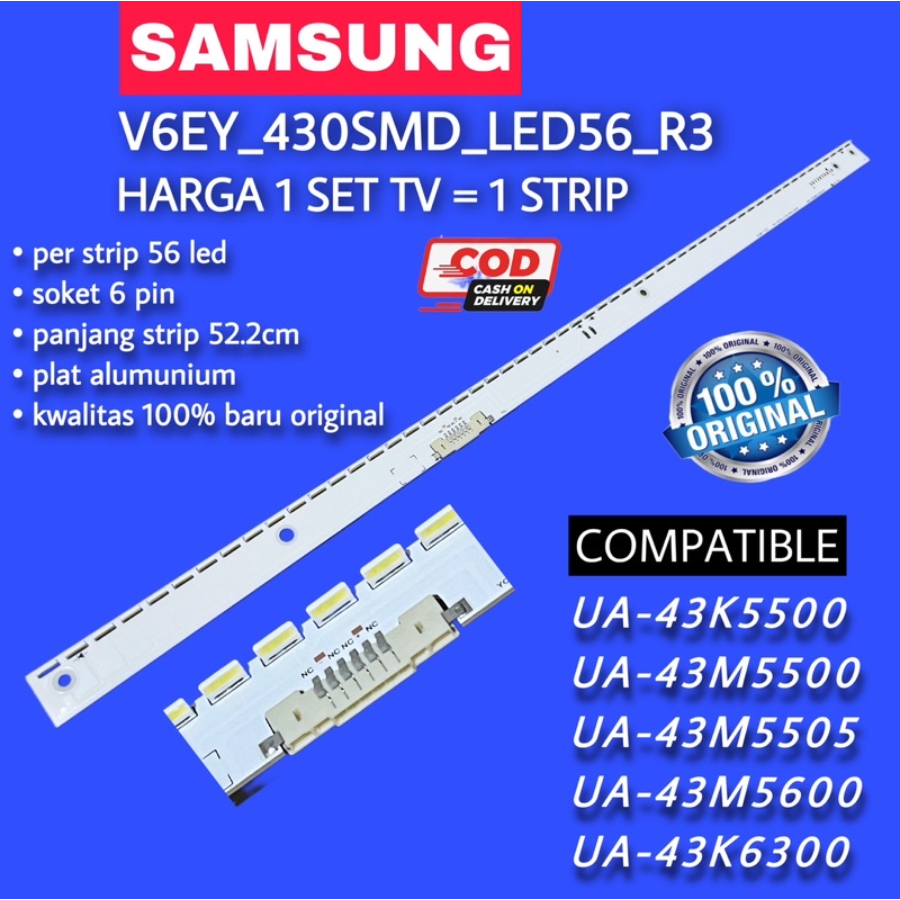 BACKLIGHT TV LED SAMSUNG 43 INCH UA 43K5500 43M5500 43M5505 43M5600 43K6300 UA43K5500AK UA43M5500AK 